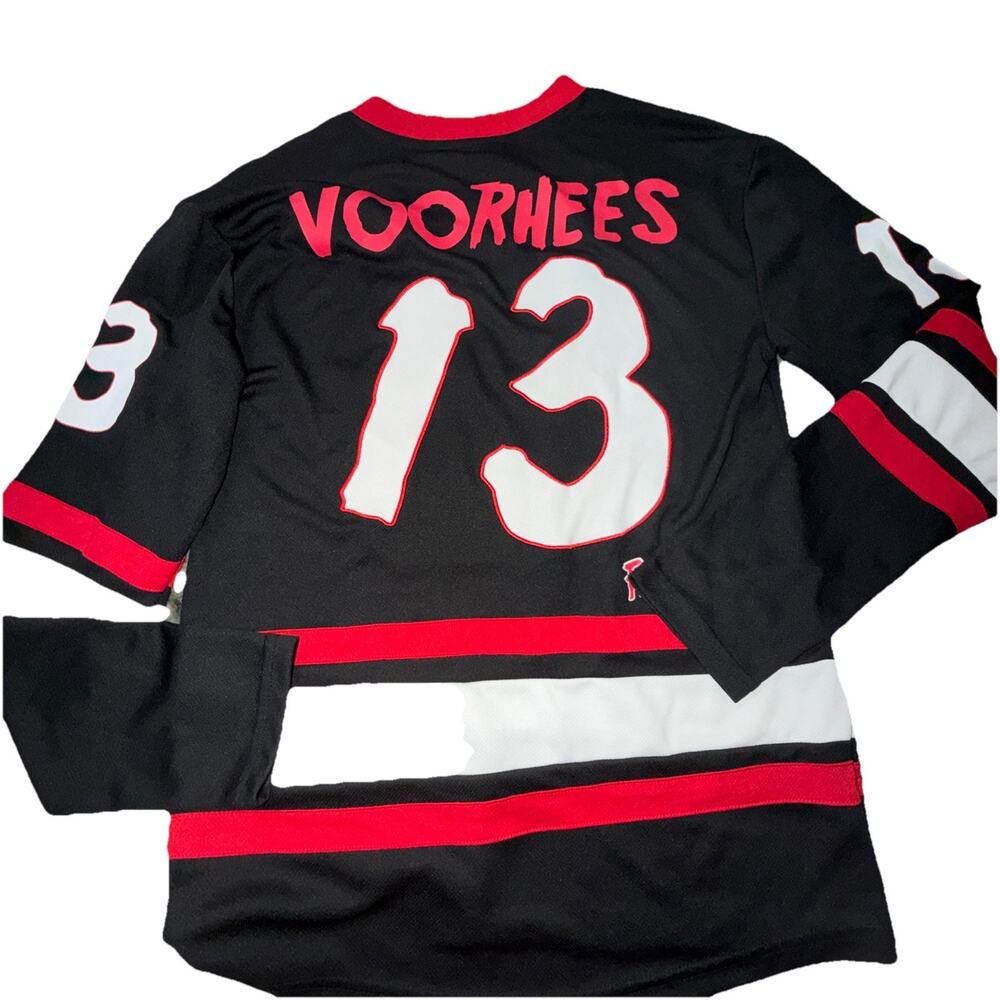 Friday The 13th Jason Voorhees - Black Red White Hockey Jersey S (AI21) - Picture 3 of 3